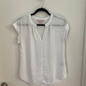 Philosophy Short Sleeve Blouse, Size XS Black and White Polka Dot